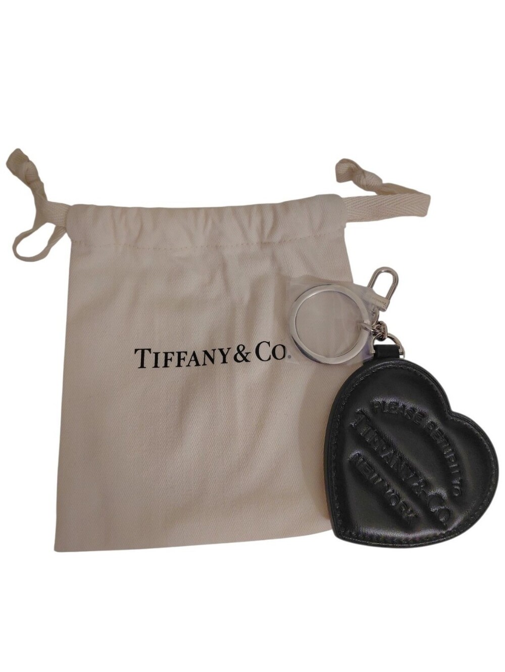Tiffany & Co. Return to Tiffany Leather Heart Bag Charm Keychain